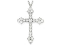 FJC Finejewelers Sterling Silver Cubic Zirconia Cross Pendant Necklace - Chain Included