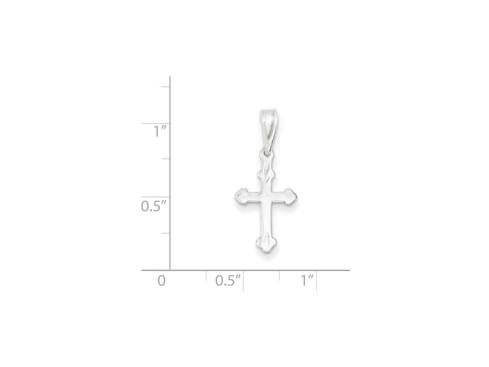 FJC Finejewelers Sterling Silver Budded Cross Charm