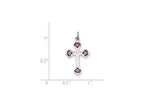 FJC Finejewelers Sterling Silver Pink Enameled Budded Cross Charm