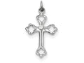 FJC Finejewelers Sterling Silver Budded Cross W/cz Charm