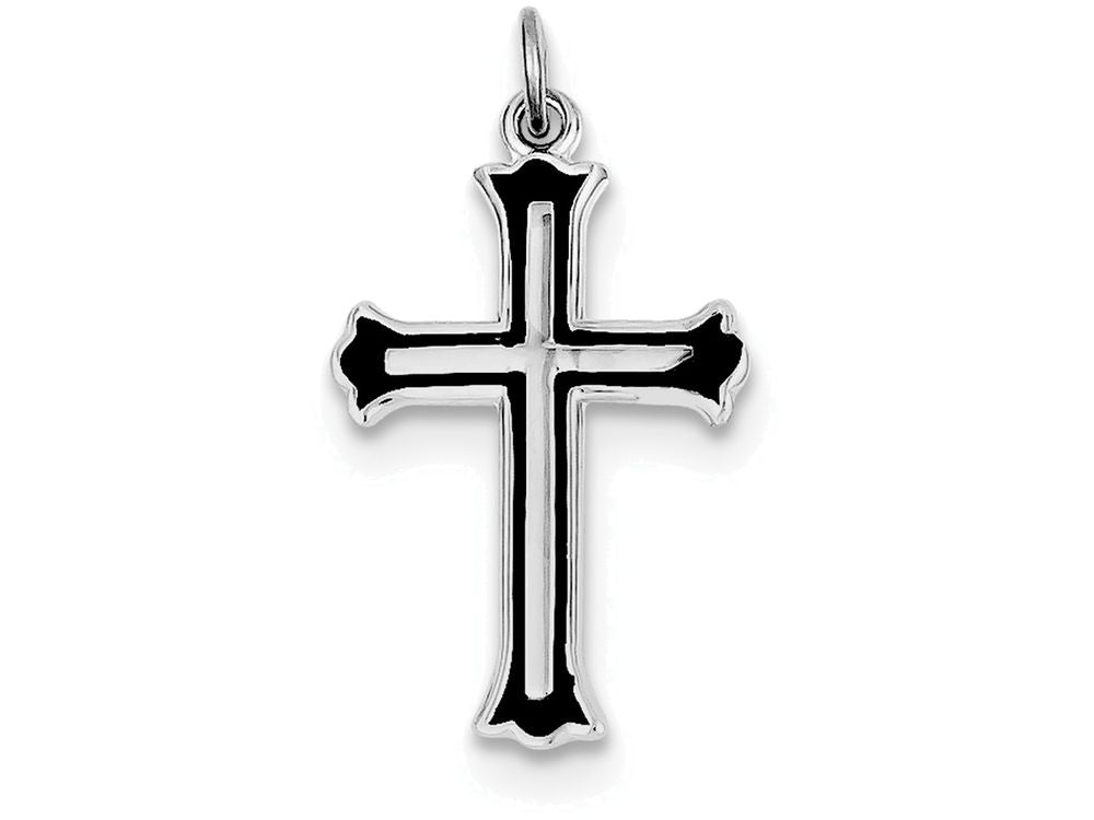 FJC Finejewelers Sterling Silver Enameled Cross Charm