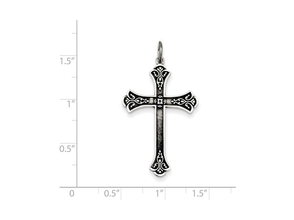 FJC Finejewelers Sterling Silver Antiqued Cross Pendant Necklace - Chain Included