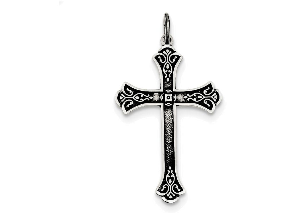 FJC Finejewelers Sterling Silver Antiqued Cross Pendant Necklace - Chain Included