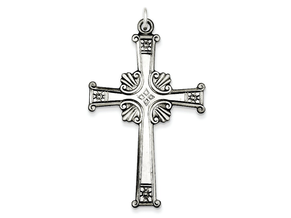 FJC Finejewelers Sterling Silver Antiqued Cross Pendant Necklace - Chain Included