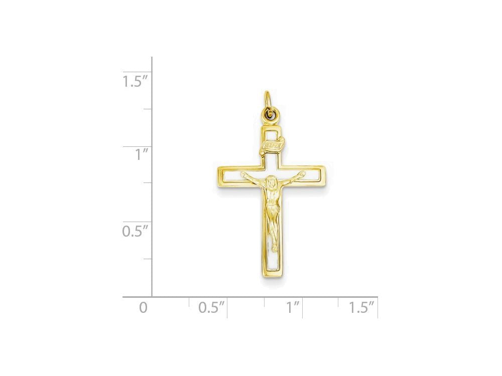 FJC Finejewelers Sterling Silver Enamel Inri Crucifix Charm