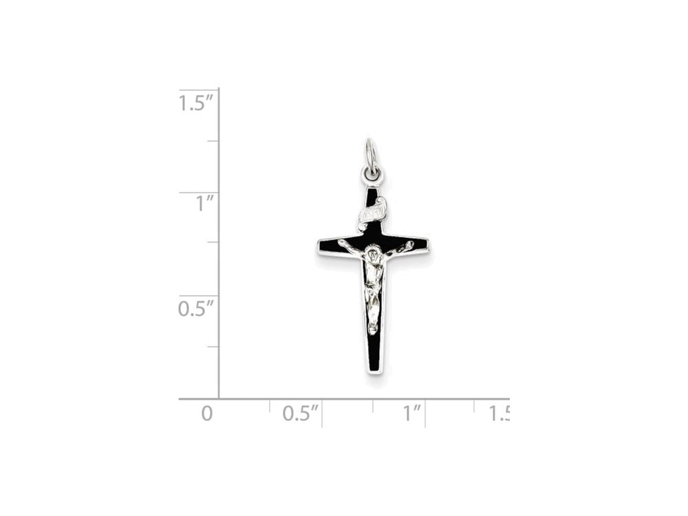 FJC Finejewelers Sterling Silver Enameled Crucifix Charm