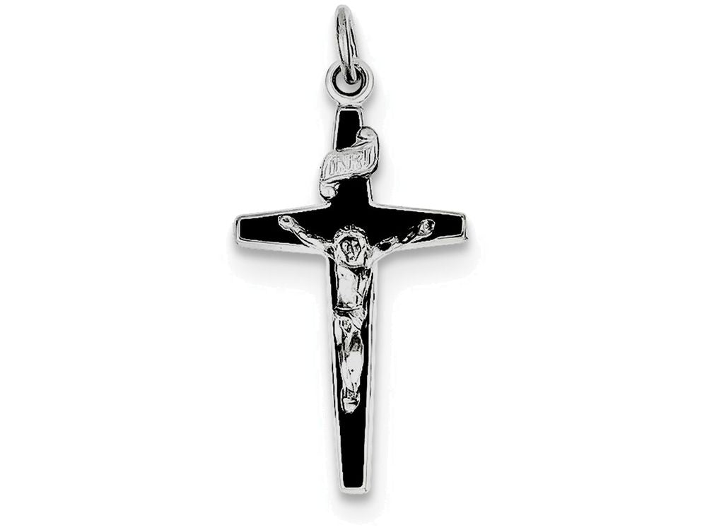 FJC Finejewelers Sterling Silver Enameled Crucifix Charm
