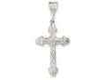 FJC Finejewelers Sterling Silver Bright-cut Crucifix Pendant Necklace - Chain Included