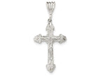 FJC Finejewelers Sterling Silver Bright-cut Crucifix Pendant Necklace - Chain Included