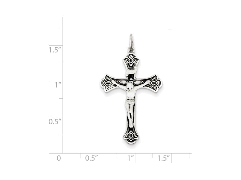 FJC Finejewelers Sterling Silver Antiqued Inri Crucifix Pendant Necklace - Chain Included