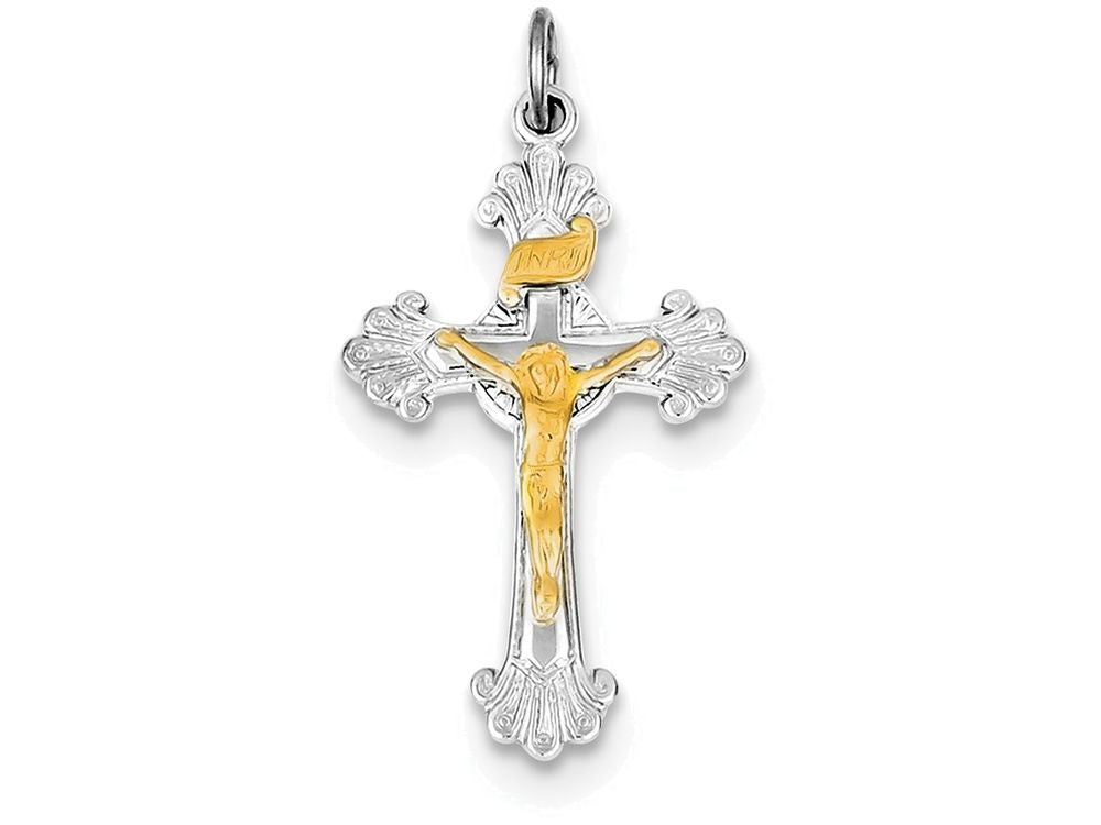 FJC Finejewelers Sterling Silver Inri Crucifix Charm