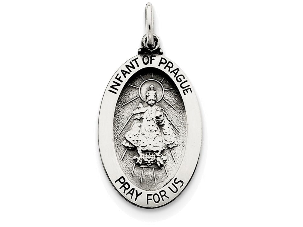 FJC Finejewelers Sterling Silver Antiqued Infant Of Prague Medal Pendant Necklace - Chain Included