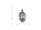 FJC Finejewelers Sterling Silver Antiqued Sacred Heart Of Jesus Medal Pendant Necklace - Chain Included