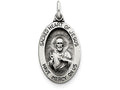 FJC Finejewelers Sterling Silver Antiqued Sacred Heart Of Jesus Medal Pendant Necklace - Chain Included