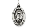 FJC Finejewelers Sterling Silver Antiqued Sacred Heart Of Jesus Medal Pendant Necklace - Chain Included