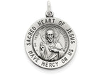 FJC Finejewelers Sterling Silver Sacred Heart Of Jesus Medal Pendant Necklace - Chain Included