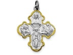 FJC Finejewelers Sterling Silver 4-way Medal Pendant Necklace - Chain Included