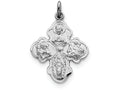 FJC Finejewelers Sterling Silver Satin 4-way Medal Pendant Necklace - Chain Included