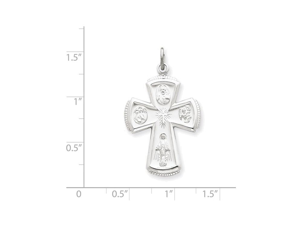 FJC Finejewelers Sterling Silver Satin Cross Pendant Necklace - Chain Included