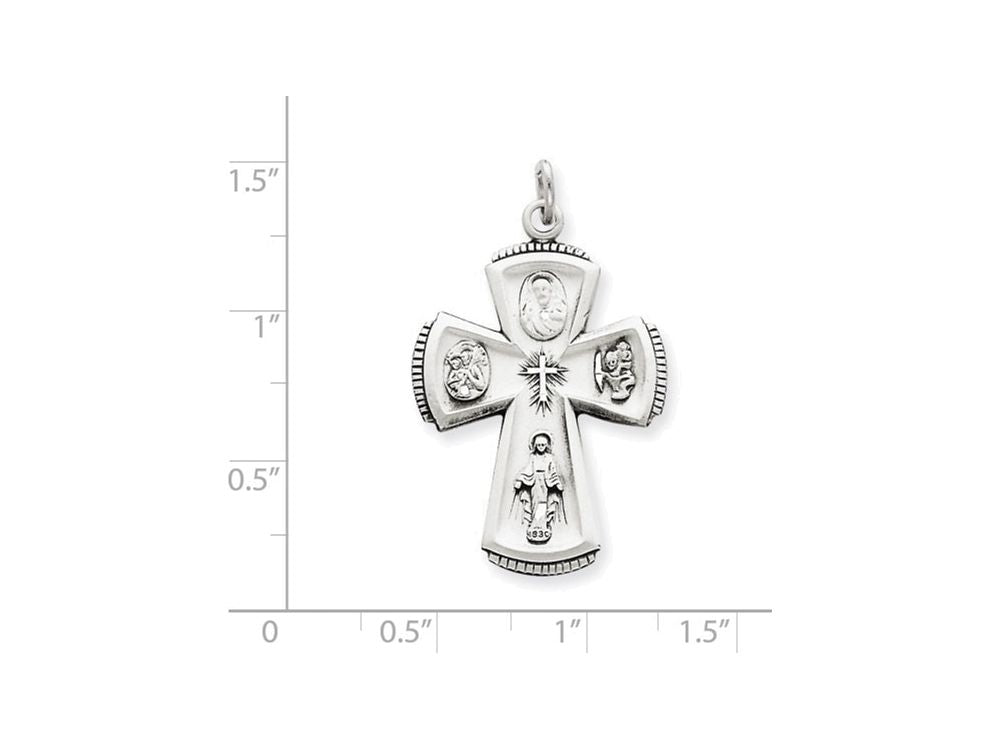 FJC Finejewelers Sterling Silver Antiqued Cross Pendant Necklace - Chain Included