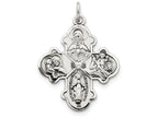 FJC Finejewelers Sterling Silver Antiqued 4-way Medal Pendant Necklace - Chain Included