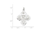 FJC Finejewelers Sterling Silver Satin 4-way Medal Pendant Necklace - Chain Included