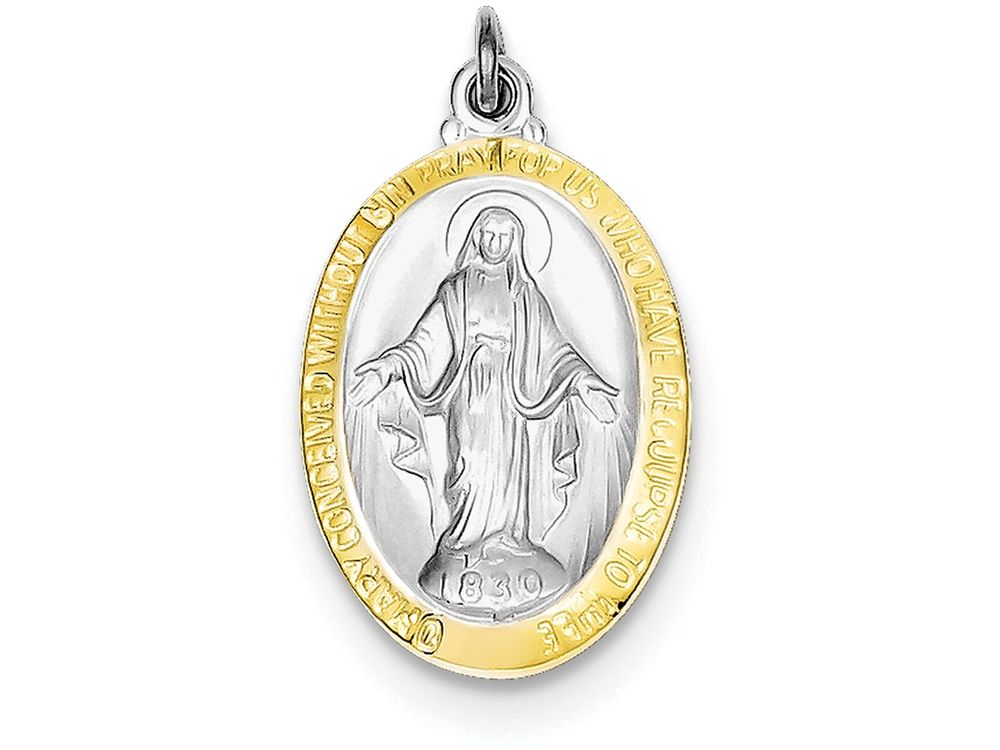 FJC Finejewelers Sterling Silver Miraculous Medal Pendant Necklace - Chain Included