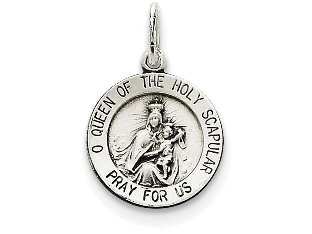 FJC Finejewelers Sterling Silver Queen Of The Holy Scapular Medal Pendant Necklace - Chain Included