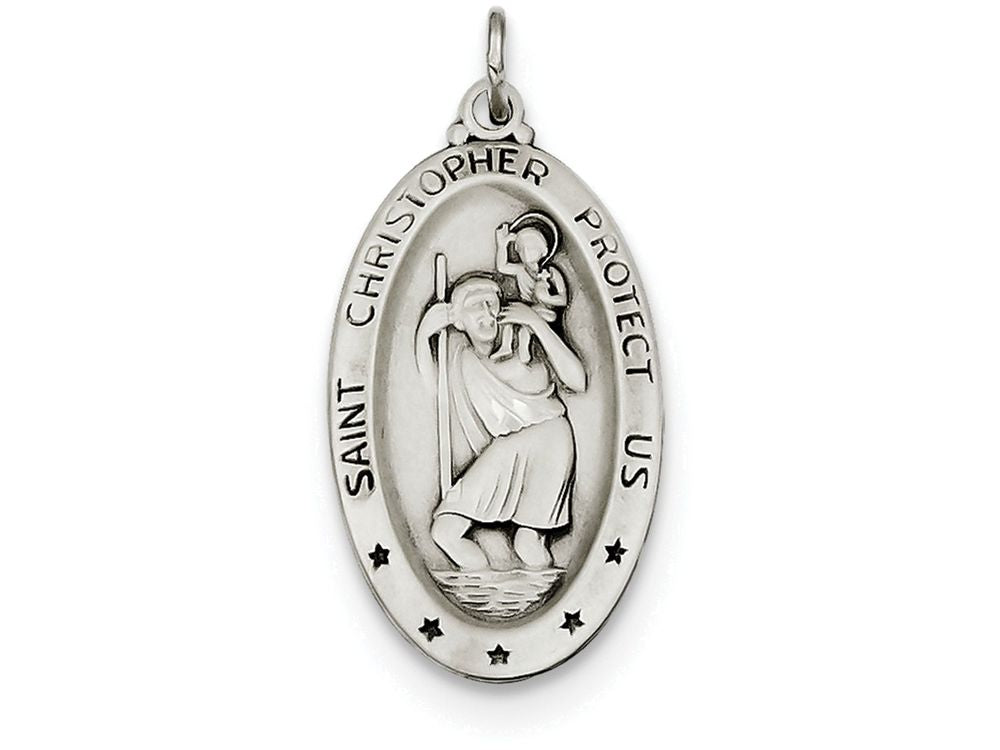FJC Finejewelers Sterling Silver St. Christopher Medal Pendant Necklace - Chain Included