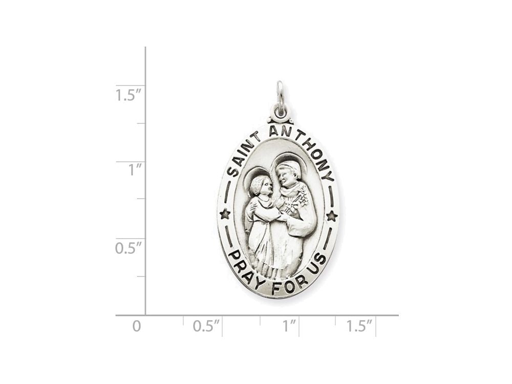 FJC Finejewelers Sterling Silver Antiqued Saint Anthony Medal Pendant Necklace - Chain Included