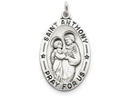 FJC Finejewelers Sterling Silver Antiqued Saint Anthony Medal Pendant Necklace - Chain Included