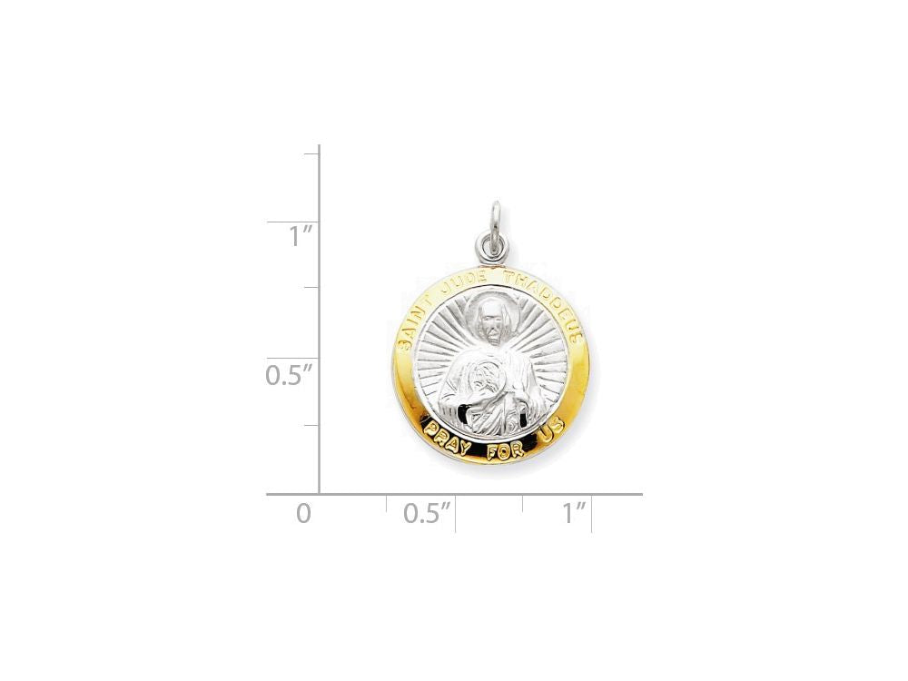 FJC Finejewelers Sterling Silver Saint Jude Thaddeus Medal Pendant Necklace - Chain Included