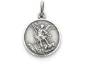 FJC Finejewelers Sterling Silver Antiqued Saint Michael Medal Pendant Necklace - Chain Included