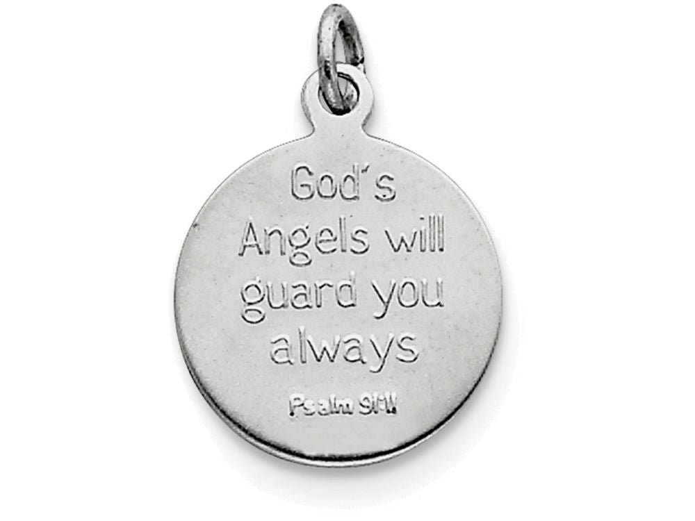 FJC Finejewelers Sterling Silver Blue Epoxy Angel Charm