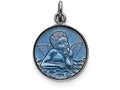 FJC Finejewelers Sterling Silver Blue Epoxy Angel Charm