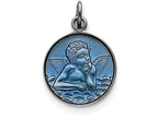 FJC Finejewelers Sterling Silver Blue Epoxy Angel Charm