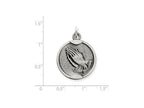 FJC Finejewelers Sterling Silver Antiqued Praying Hands Medal Pendant Necklace - Chain Included