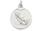 FJC Finejewelers Sterling Silver Praying Hands Medal Pendant Necklace - Chain Included