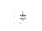 FJC Finejewelers Sterling Silver Enameled Blue Star Of David Charm