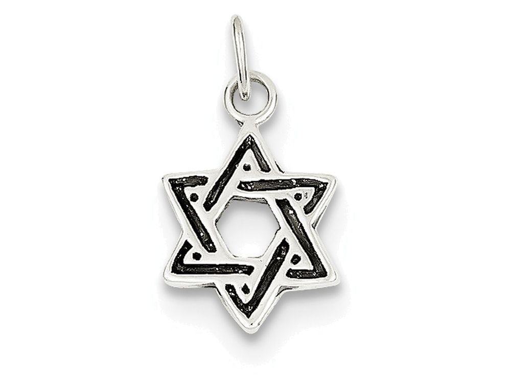 FJC Finejewelers Sterling Silver Antiqued Star Of David Charm