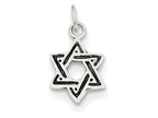 FJC Finejewelers Sterling Silver Antiqued Star Of David Charm