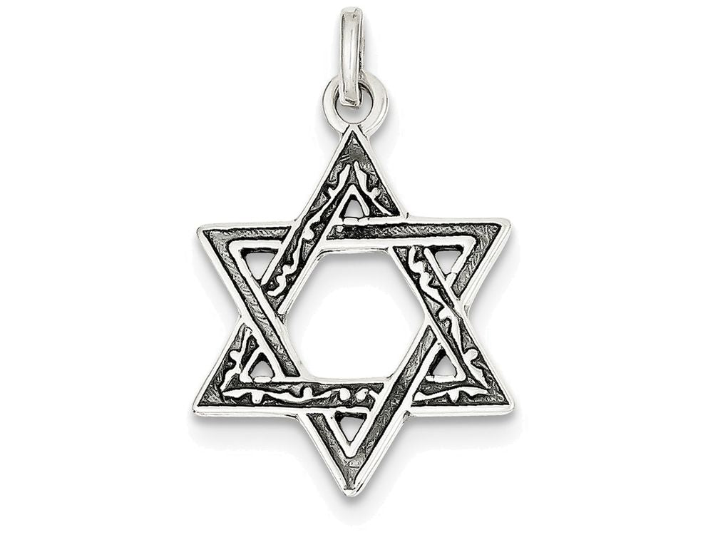 FJC Finejewelers Sterling Silver Antiqued Star Of David Charm