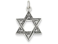 FJC Finejewelers Sterling Silver Antiqued Star Of David Charm