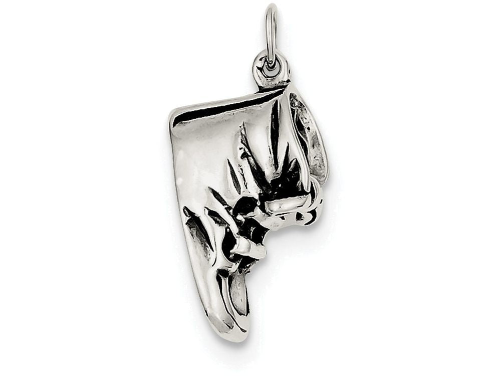 FJC Finejewelers Sterling Silver Antiqued Baby Shoe Pendant Necklace - Chain Included