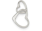 FJC Finejewelers Sterling Silver Double Heart Pendant Necklace - Chain Included