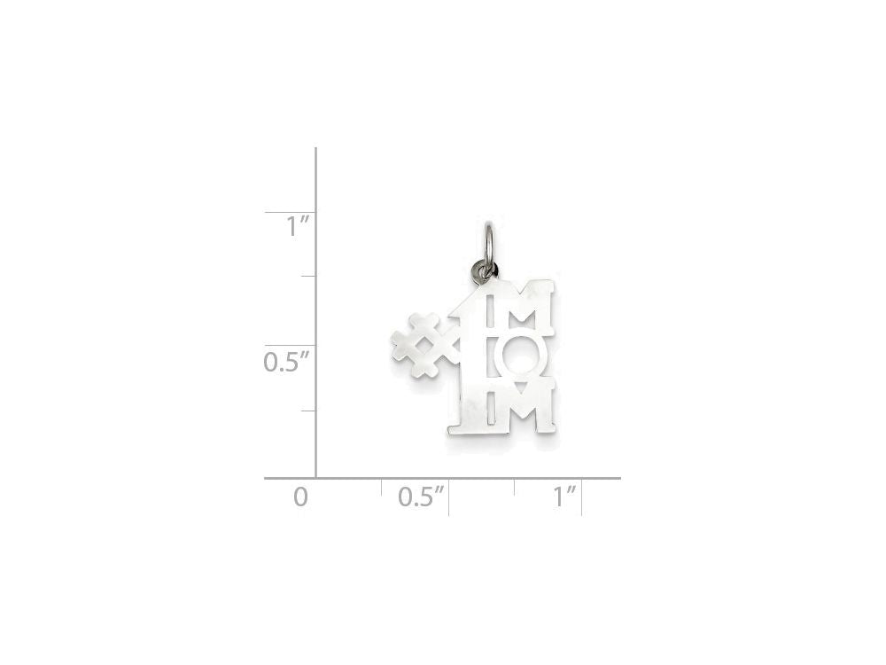 FJC Finejewelers Sterling Silver # 1 Mom Charm