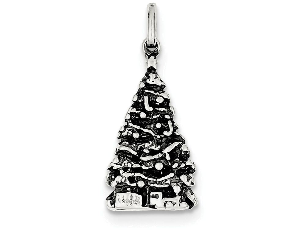 FJC Finejewelers Sterling Silver Antiqued Christmas Tree Charm