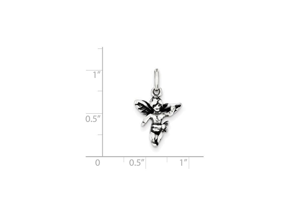 FJC Finejewelers Sterling Silver Antiqued Angel Charm
