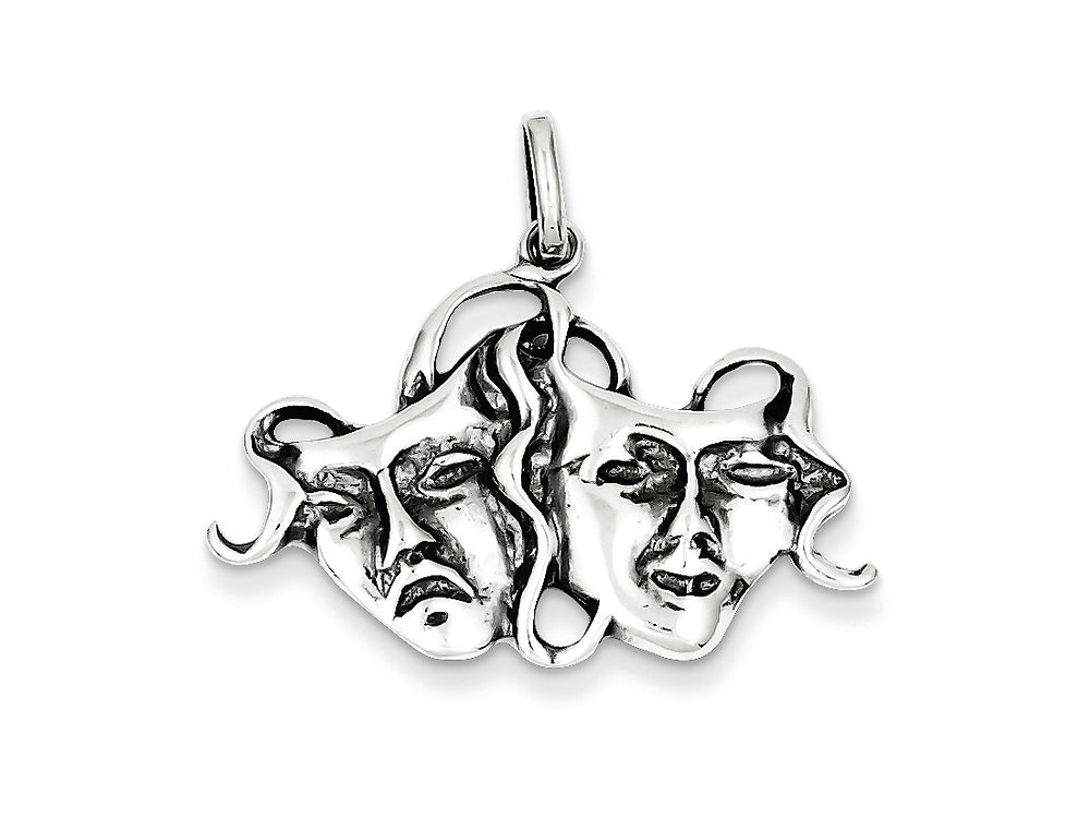 FJC Finejewelers Sterling Silver Antiqued Comedy/tragedy Charm