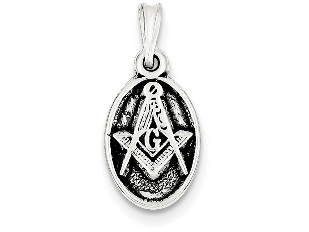 FJC Finejewelers Sterling Silver Antiqued Masonic Charm